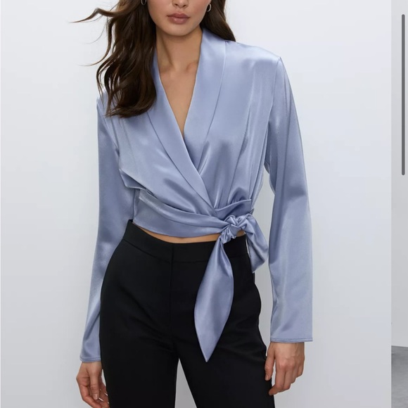 NWOT Aritzia Babaton Davis Blouse - gold/yellow- XS - Picture 8 of 13